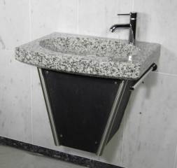 Naturstein Waschbecken Mod. Lagune, Granit Lovely-Grey